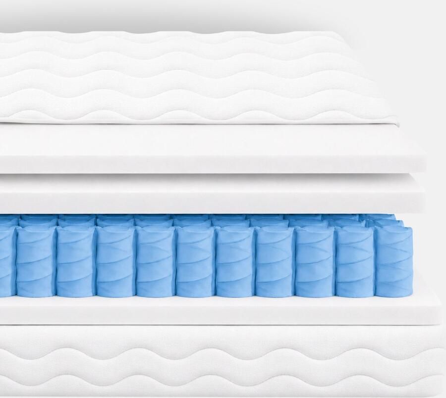 Maan matras 120 x 200 cm Hybrid Pocketvering 7 Comfortzones 25 cm dik Matras van hotel kwaliteit Gratis retourneren Duurzaam Anti bacterieel Ergonomisch & Hygiënisch - Foto 3