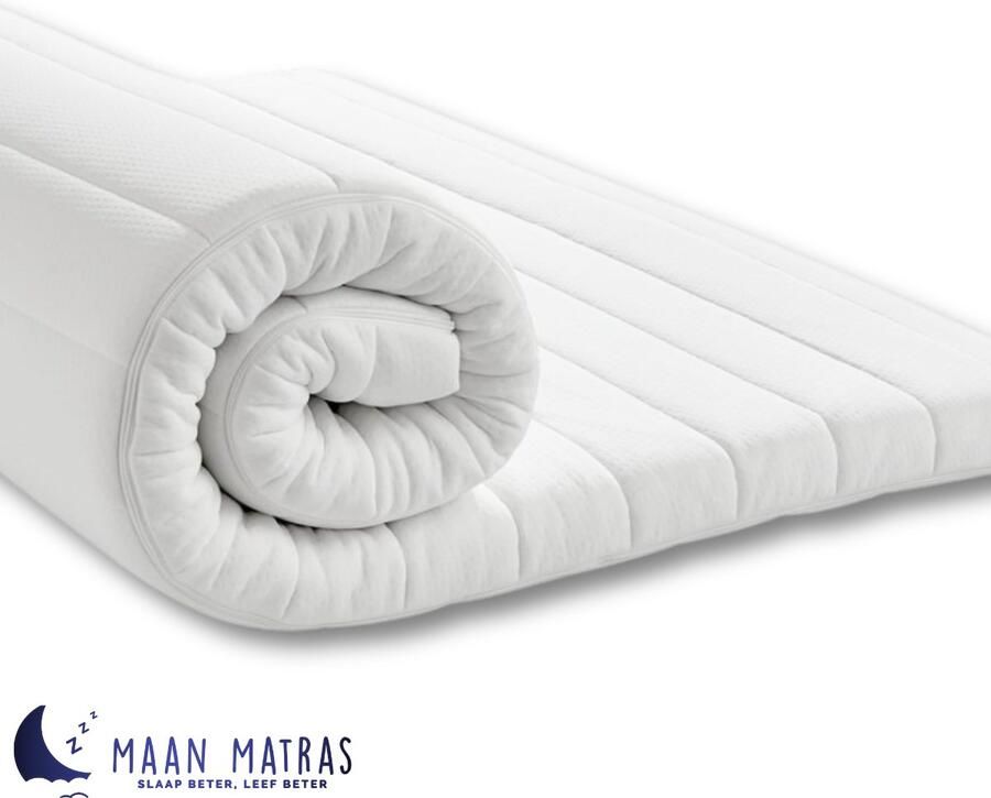 Maan matras Topper 160x200 Topmatras Topdekmatras 8cm dik HR Koudschuim Afritsbaar en wasbaar CertiPUR Gecertificeerd Medium Hardheid Matrastopper Topper Hotel XL - Foto 3