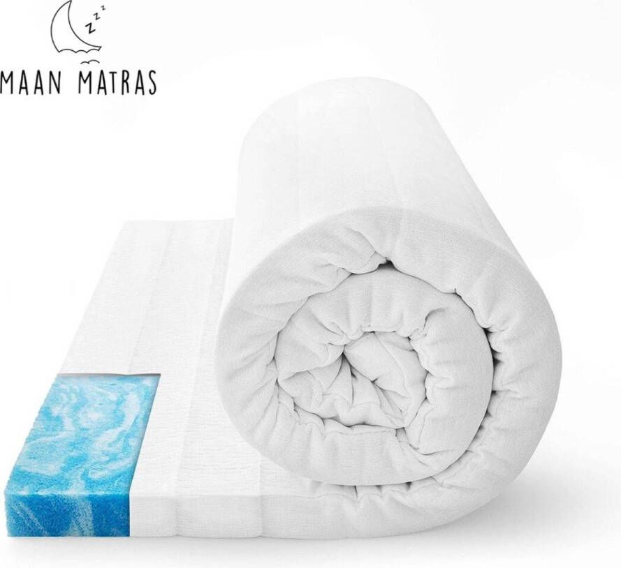 Maan matras Topper 140x200 Topdekmatras Matrashoes met rits Matrasvernieuwer Hybrid Traagschuim Hotel kwaliteit Gratis retourneren Duurzaam Anti bacterieel Ergonomisch & Hygiënisch