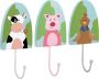 MaBroox Dieren kinderkapstok Voor kinderen Kledinghaken garderobehaken houten wandhaken kleefhaken - Thumbnail 1