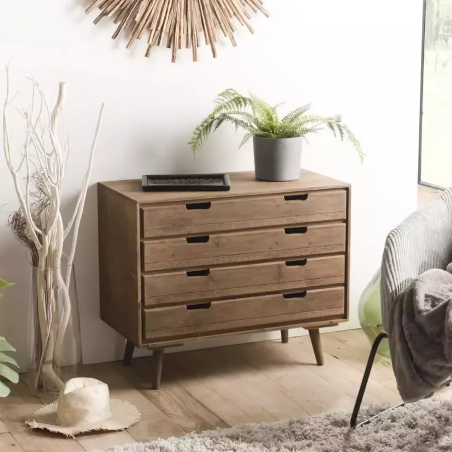 Macabane ANDREW Ladekast met 4 laden in Fir 80x40x66.5cm