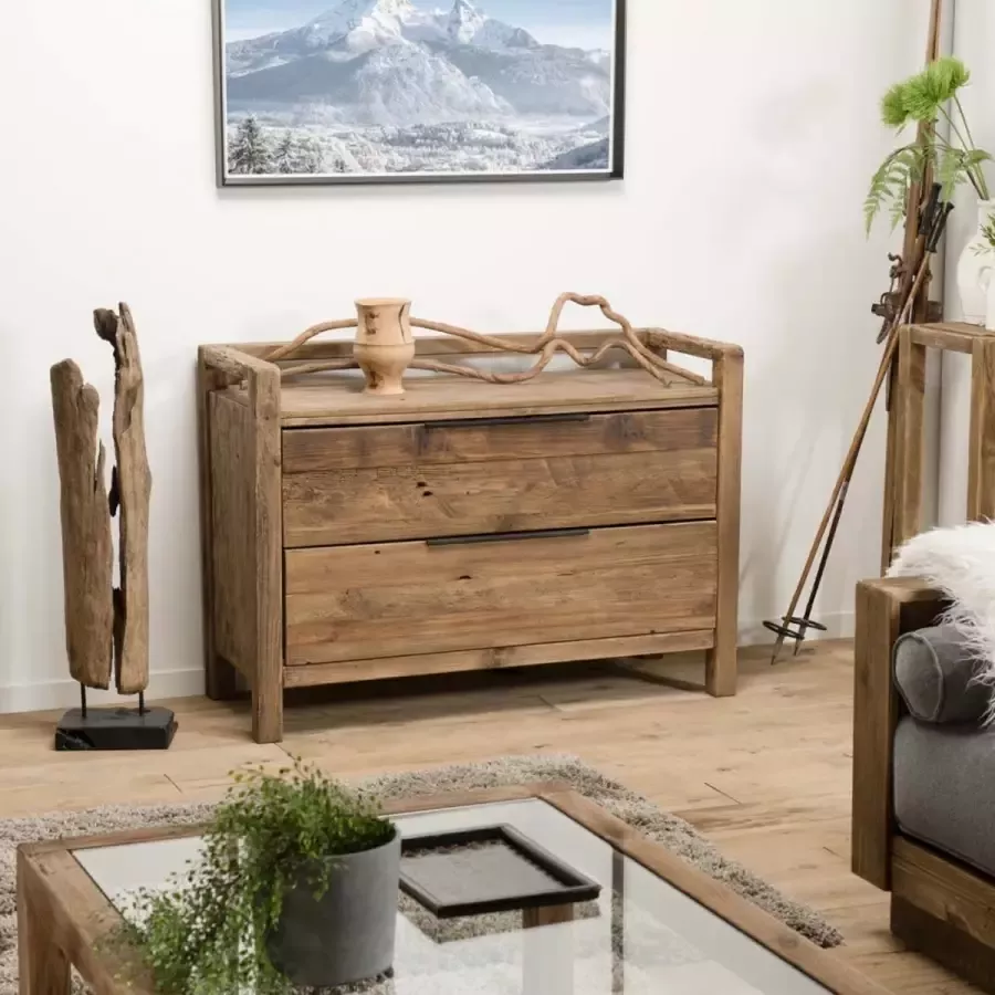 Macabane ANDRIAN Ladekast met 2 laden 120x48x85cm