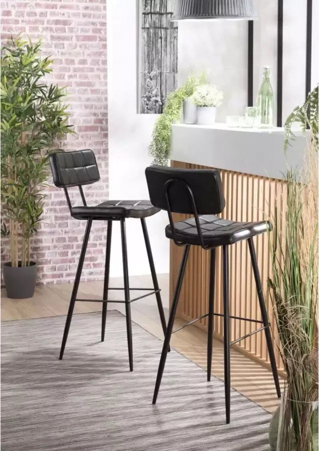 Macabane AUGUSTIN Set van 2 barkrukken 42x55x108cm