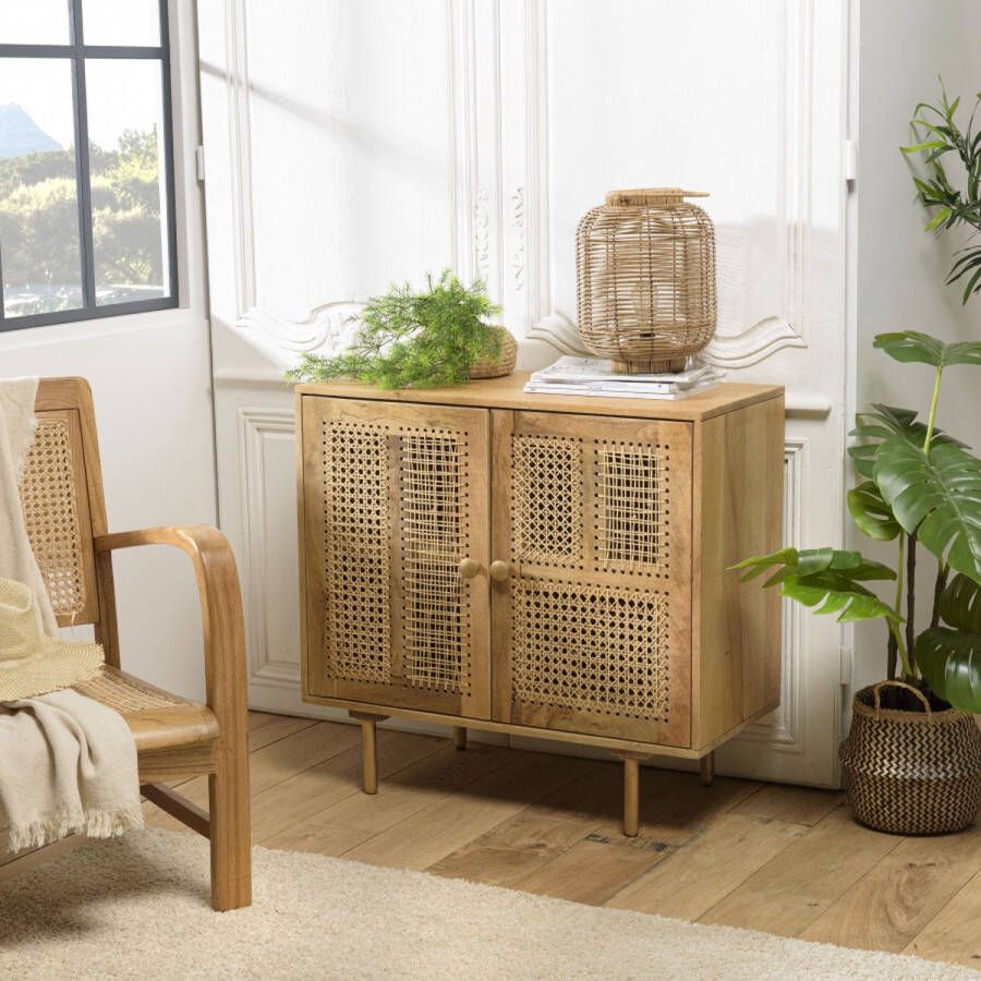 Macabane ISA Dressoir bruin 2 deuren 81x38x76.5cm
