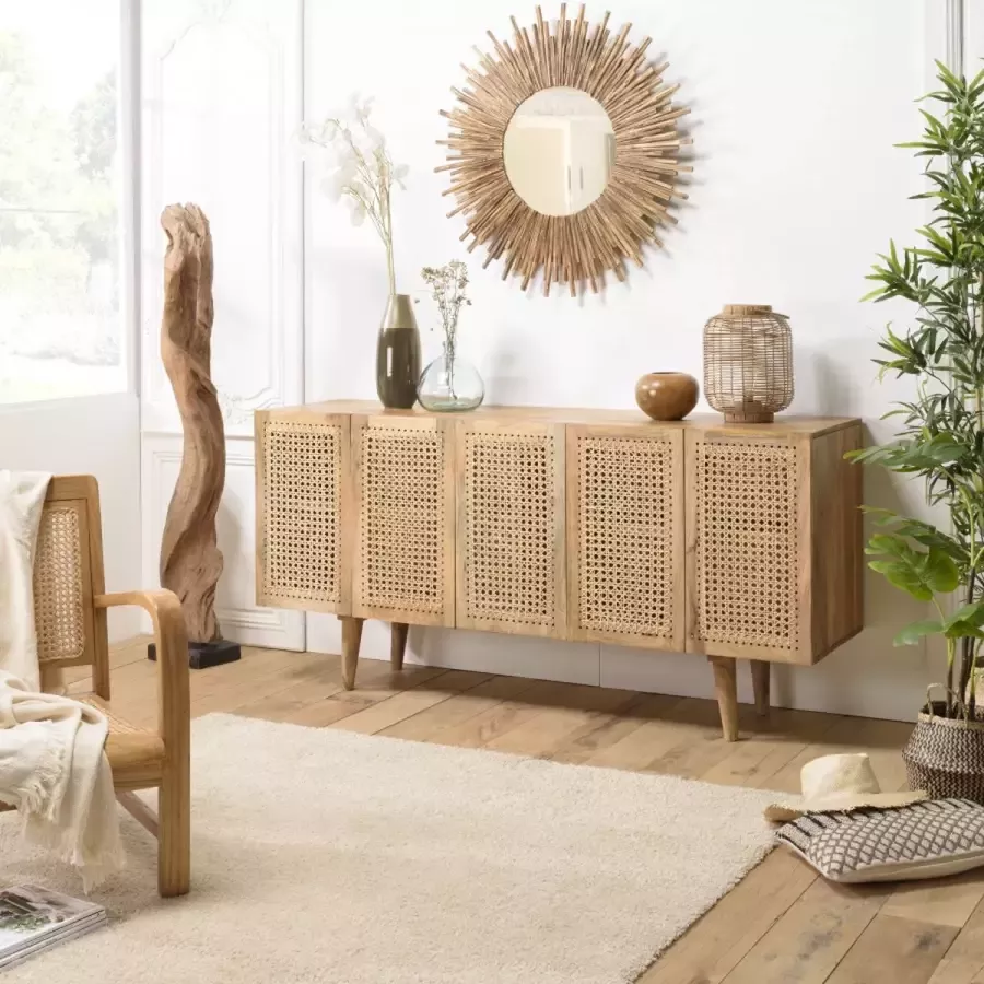 Macabane ISA Dressoir bruin 5 deuren 177x45.5x85cm