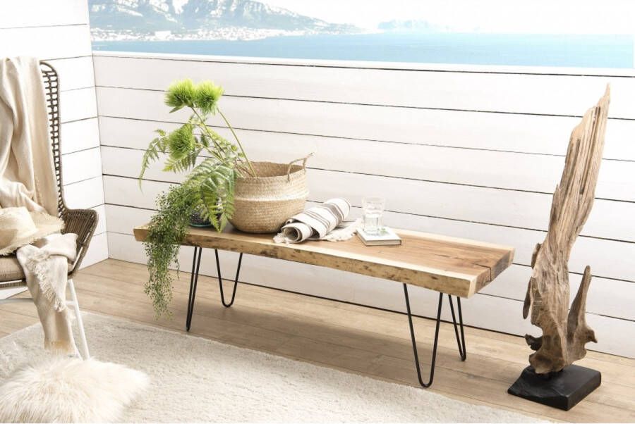 Macabane LALY Houten natuurlijke bank 160x45x44cm