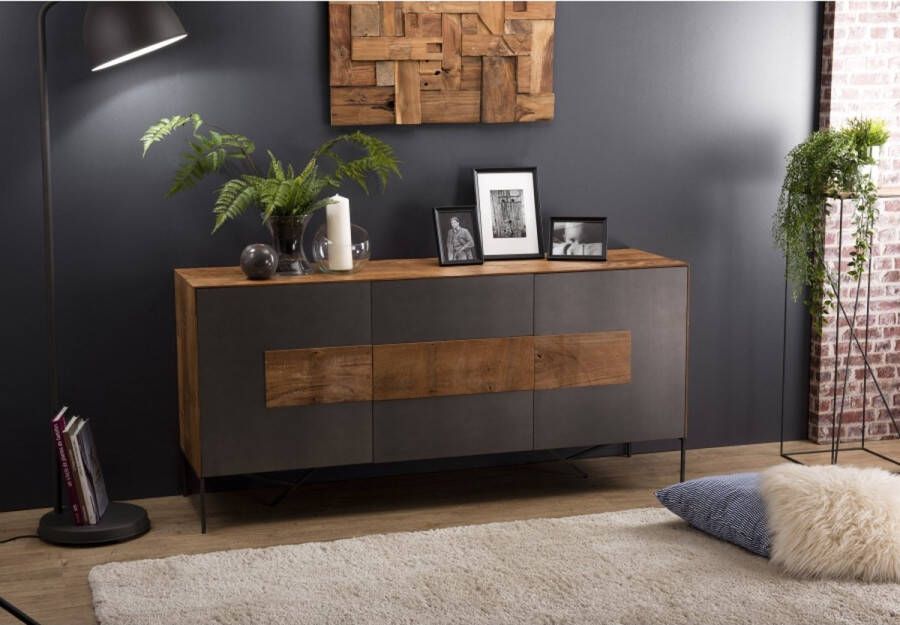 Macabane MADISON Dressoir 2 deuren 3 laden teak 167x45x78cm