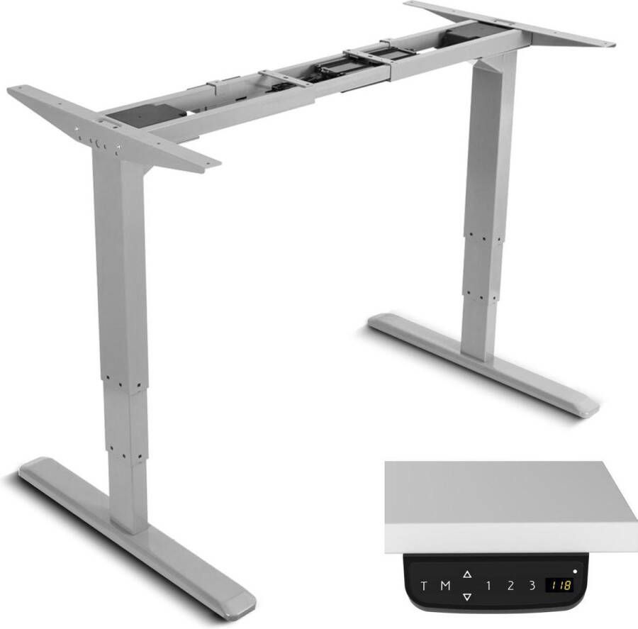 Maclean Brackets Maclean Zit-sta bureau Tafelonderstel Elektrisch in hoogte verstelbaar bureau 63 tot 125 cm Bureau zonder tafelblad