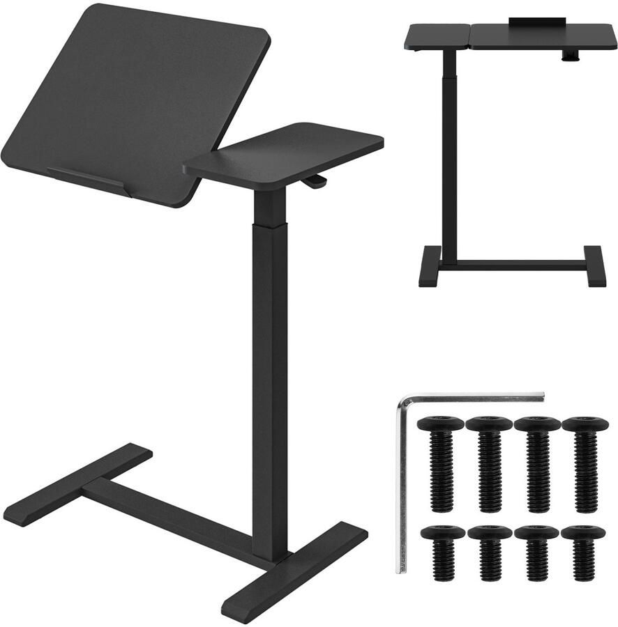 Maclean Laptopbureau Zit sta bureau mobiele bureau- laptopstandaard hoogteverstelling 76-109 cm max. 30 kg MC-120B Zwart