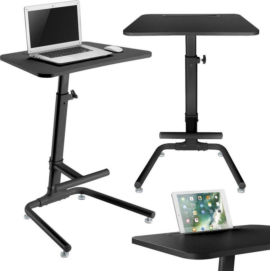 MacLean MC-849B Bureau laptopstandaard met voetsteun max hoogte 120cm zwart
