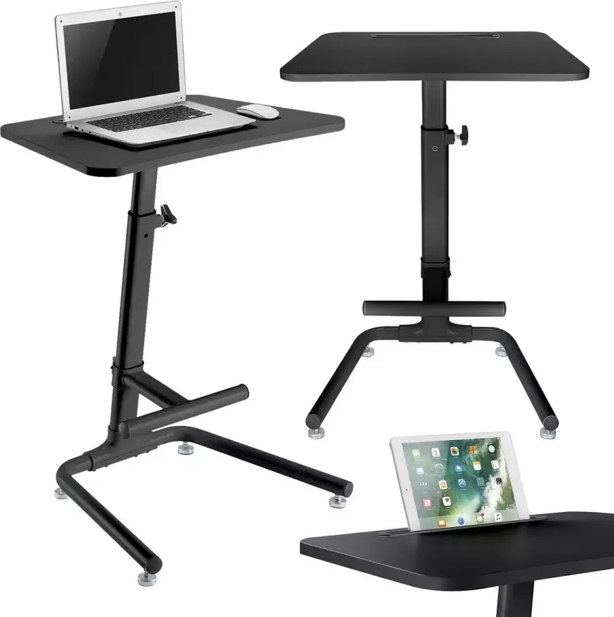 MacLean MC-849B Bureau laptopstandaard met voetsteun max hoogte 120cm zwart