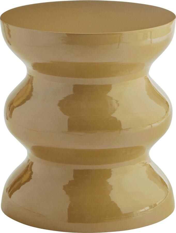 Madam Stoltz Bijzettafel Bubble mosterd metaal Ø40x46 cm