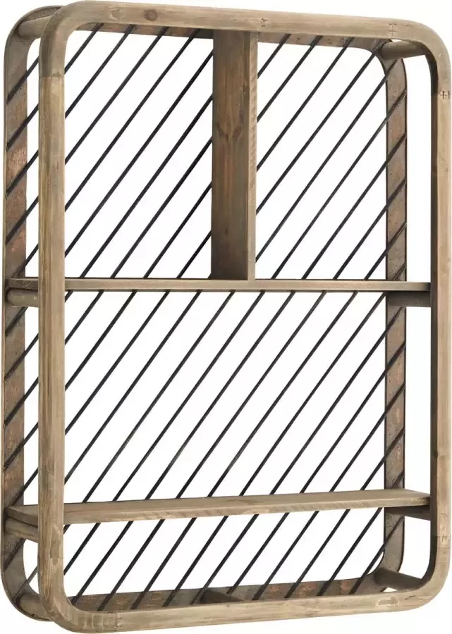 Madam Stoltz wandrek met 4 vakken bamboe 61 x 13 5 x 80 5 cm
