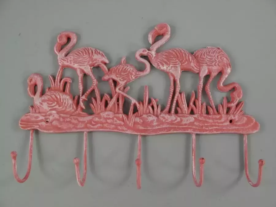MadDeco Gietijzeren kapstok Flamingo gietijzer