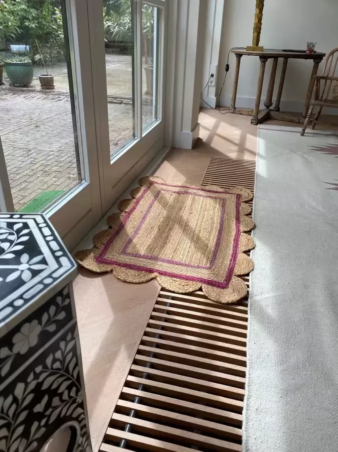 MaddyandMore Deurmat-vloerkleed-decoratief-roze geschulpt