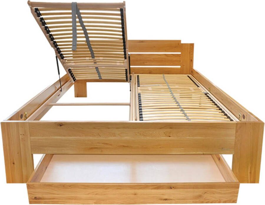 Madera lattenbodem met 7 zones voor bedboxfunctie 28 springstrips berken multiplex : Opening voorzijde : 100 x 200 cm