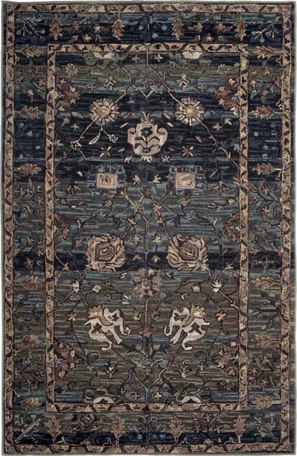 Madival Vintage vloerkleed kelim Adriana vloerkleed Groen 200 x 300 cm