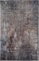Madival Vintage Vloerkleed Laagpolig Medieval Art Grijs met Zwarte & Blauwe & Terracotta accenten 160x230 cm - Thumbnail 2