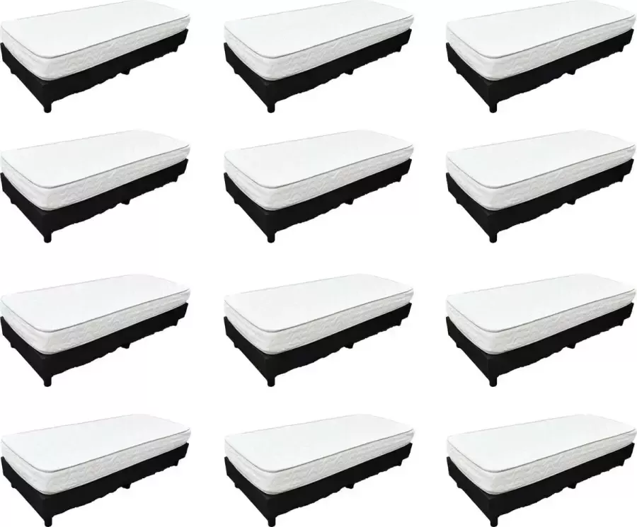 Magazijnenverkoop.nl 12 complete boxsprings 12 stuks 80x200cm Incl. hoogwaardig pocketvering matras - Foto 2