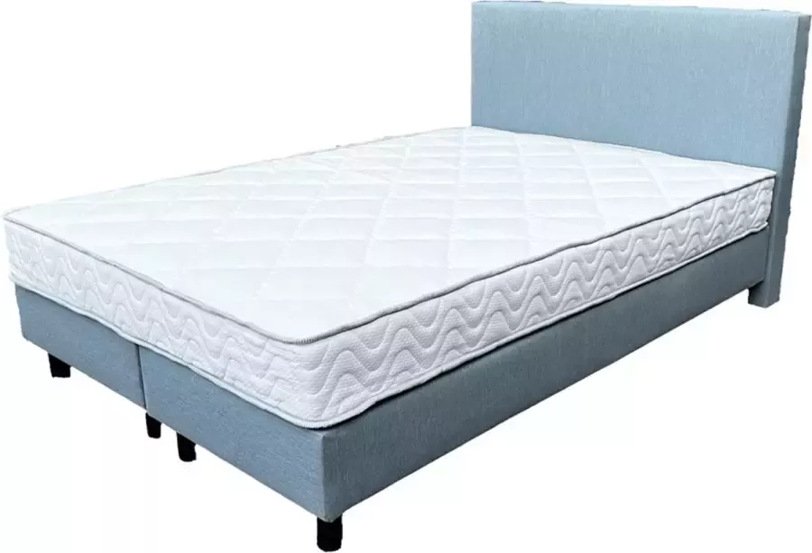 Magazijnenverkoop.nl Complete boxspring Royal Super Deluxe Licht blauw 140x200 cm Incl. matras