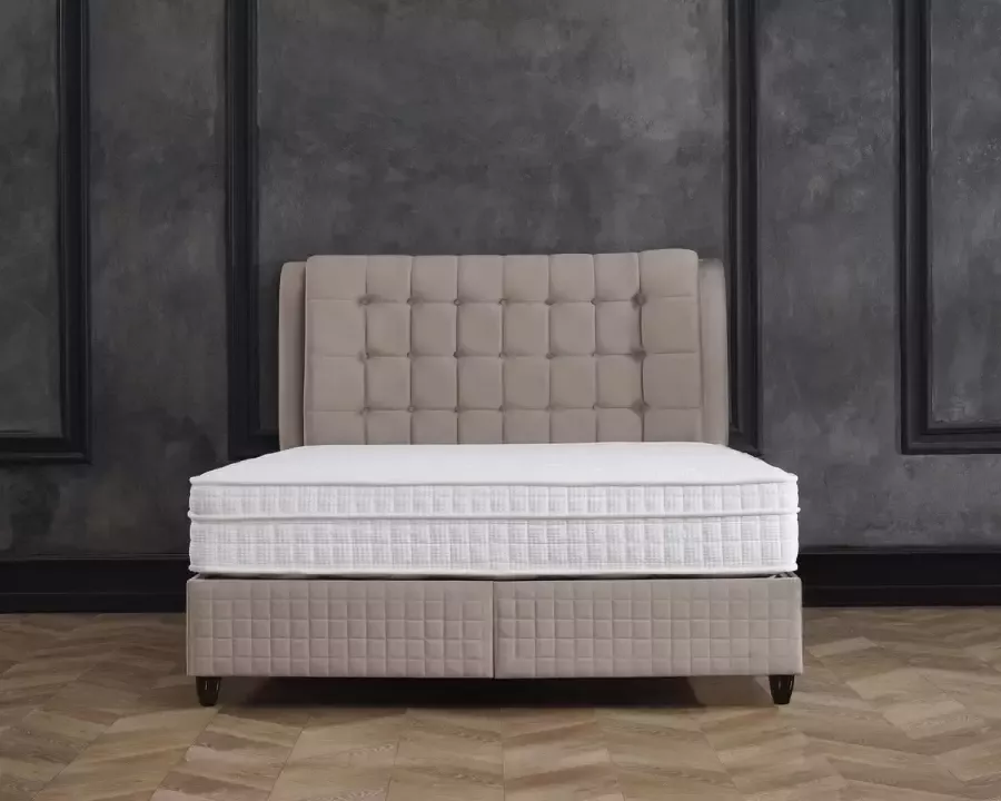Magazijnenverkoop.nl San Diego Boxspring met Opbergruimte – Bed 140 x 200 cm Taupe