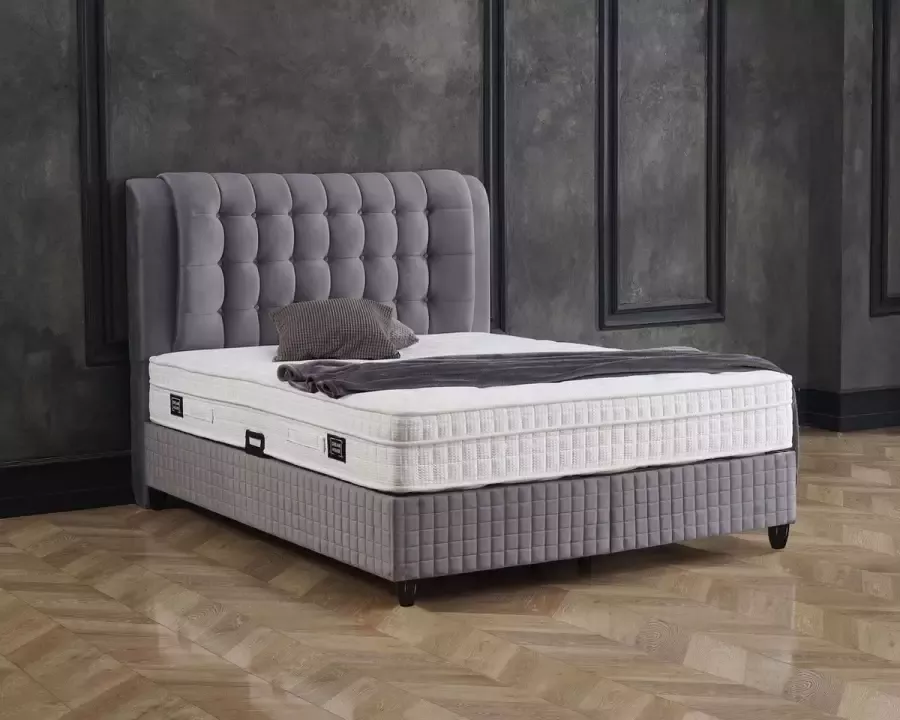 Magazijnenverkoop.nl San Diego Boxspring met Opbergruimte – Bed 160 x 200 cm Antraciet