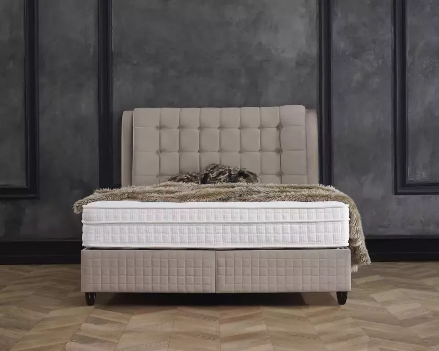 Magazijnenverkoop.nl San Diego Boxspring met Opbergruimte – Bed 180 x 200 cm Taupe