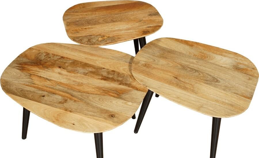 Mahom Mangohouten Salontafel Verona Small Industrieel Kleine tafel van Mangohout & Metaal Industriële Huiskamertafel