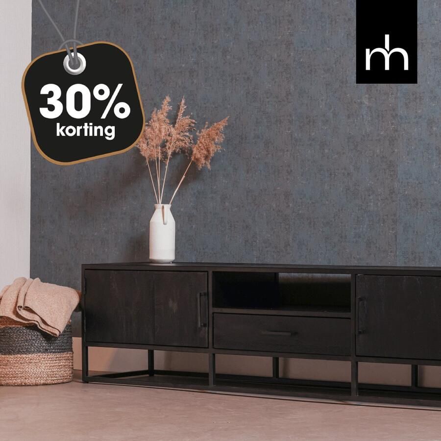 Mahom Mangohouten TV Meubel Florence 210 cm Industrieel TV Meubel van Mangohout & Metaal Industriële TV Meubel