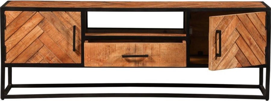 Mahom Mangohouten TV Meubel Toronto 145 cm Industrieel TV Meubel van Mangohout & Metaal Industriële TV Meubel