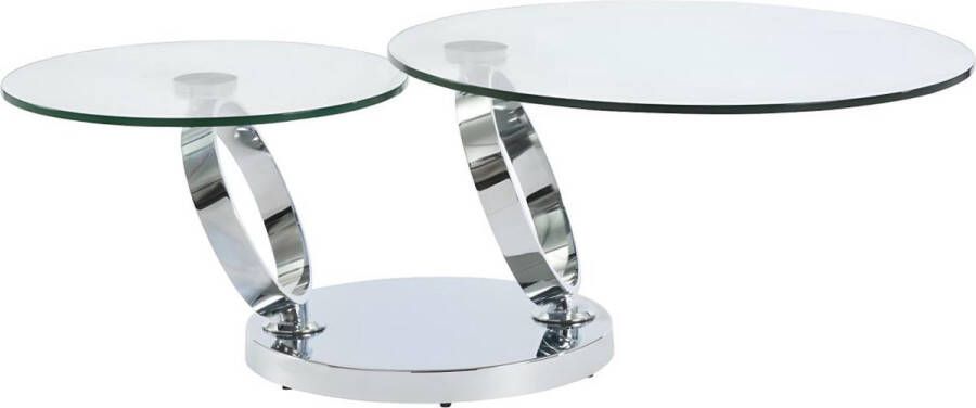 Maison Céphy Salontafel met draaiblad JOLINE gehard glas en metaal L 131.5 cm x H 42 cm x D 80 cm - Foto 4