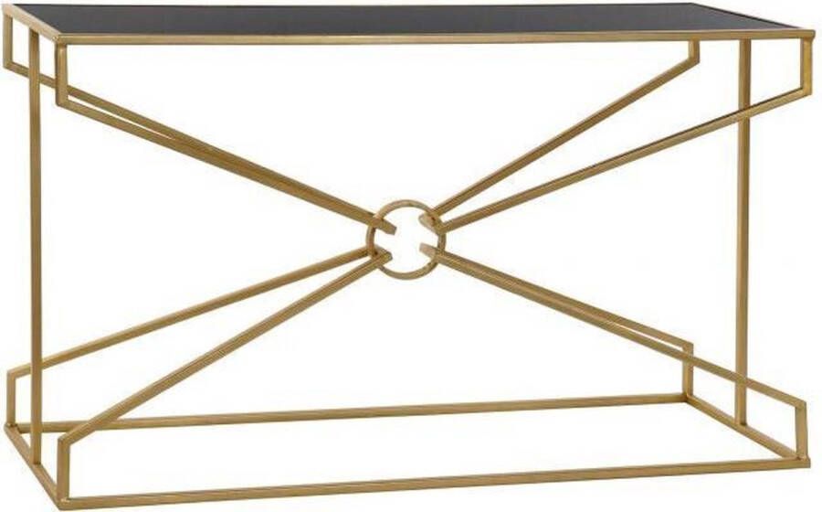 maison de france Eettafel console table metal glass 130x40x75 golden metaal