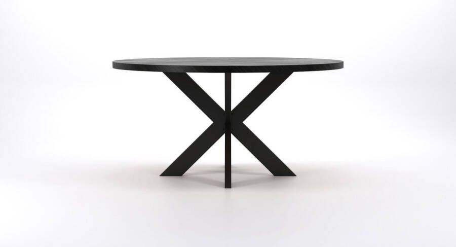 maison de france Eettafel fort collection round dining table (black) 120x120x78-fort120blk transparant 120x120x78