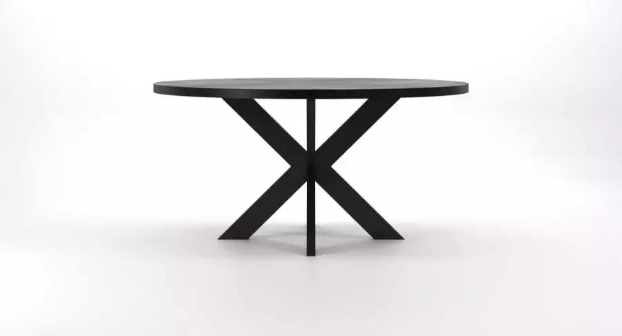 Maison de france Eettafel fort collection round dining table (black) 120x120x78-fort120blk transparant 120x120x78