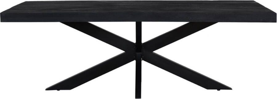 maison de france Eettafel patta collection black dining table with spider leg (rect edge) 220x100x78-pmrd220blc transparant 220x100x78