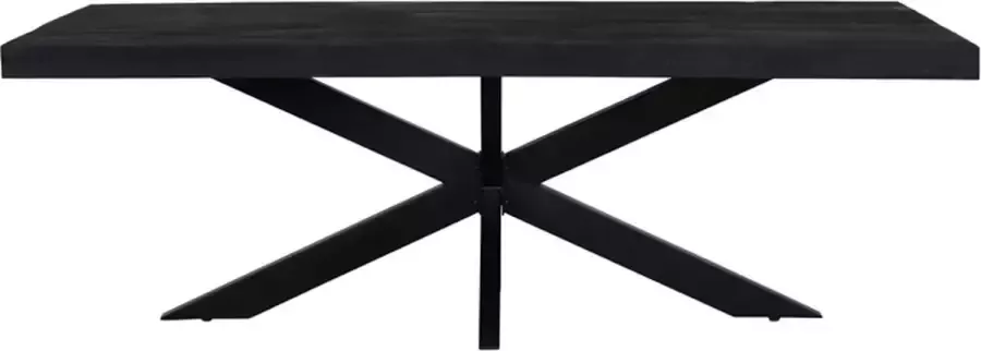 Maison de france Eettafel patta collection black dining table with spider leg (rect edge) 220x100x78-pmrd220blc transparant 220x100x78