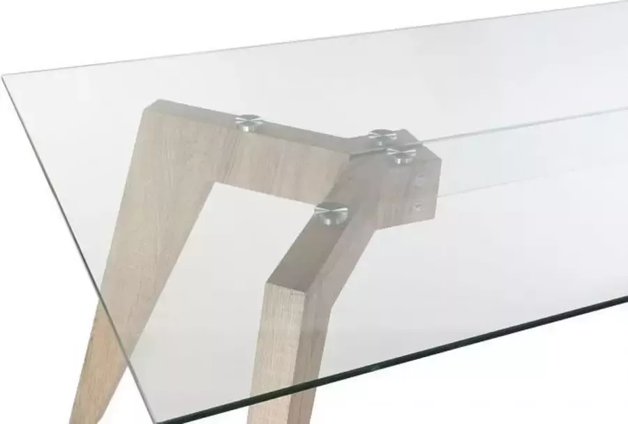 Maison de france Eettafel table glass mdf 160x90x75 tempered natural