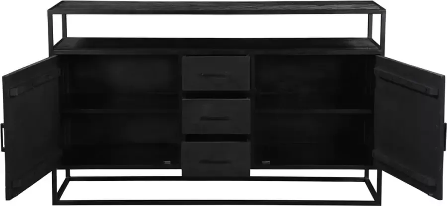 maison de france Haring Dressoir 3 Lade 2 Deurs 150x40x90 cms -HMSB001BLK