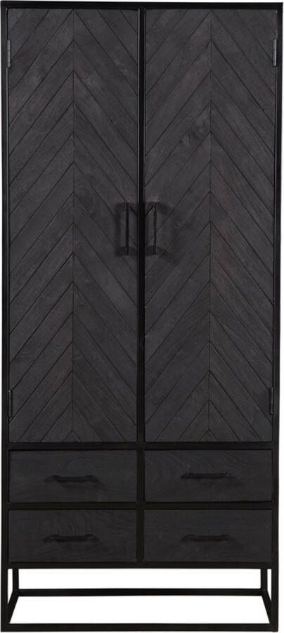 maison de france Herring collection cabinet 2 drawer 2 door 80x40x180-hmcb001blk