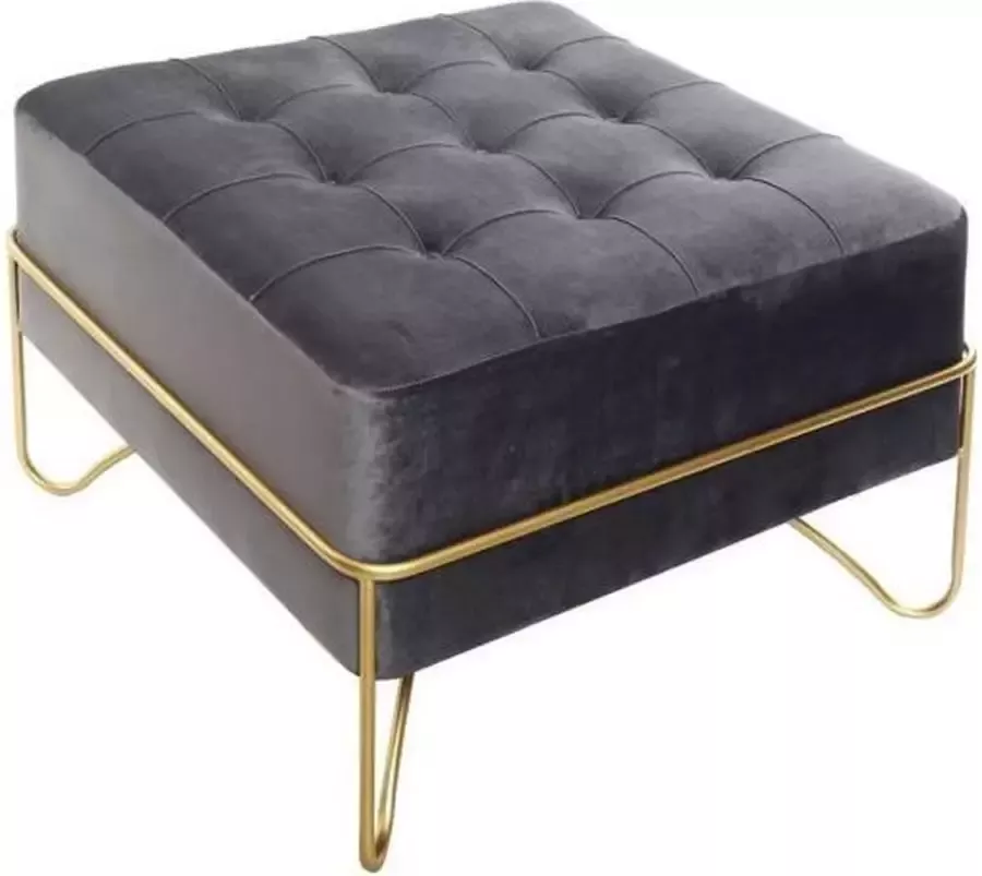 Maison de france Kruk DKD Home Decor Grijs Polyester Schuim Metaal Gouden Hout MDF (42 x 42 x 38 cm)