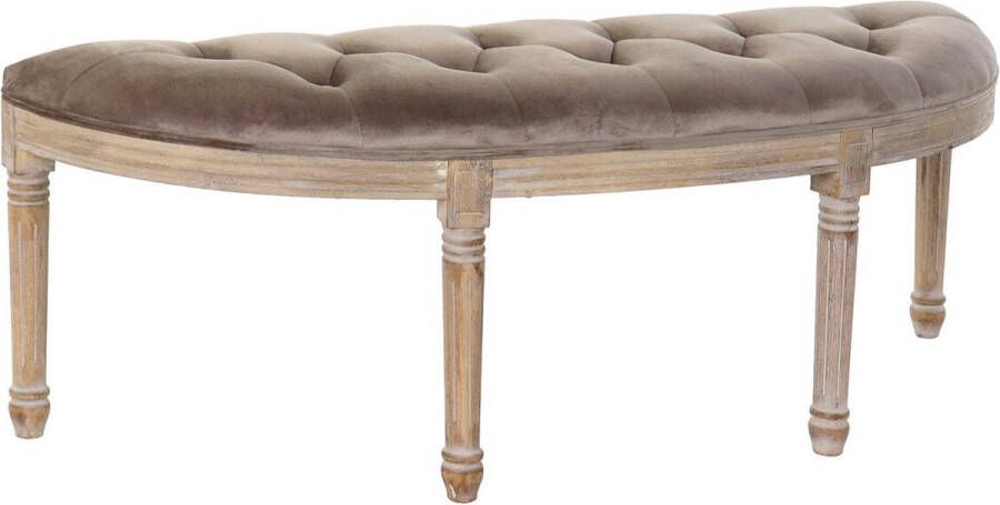 Maison de france Kruk DKD Home Decor Natuurlijk Grijs Polyester Fluweel Rubberwood (125 x 45 x 48 cm)