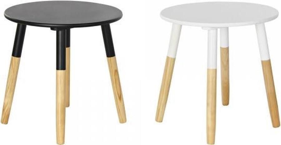 Maison de france BIJZETTAFEL DKD HOME DECOR WIT ZWART HOUT