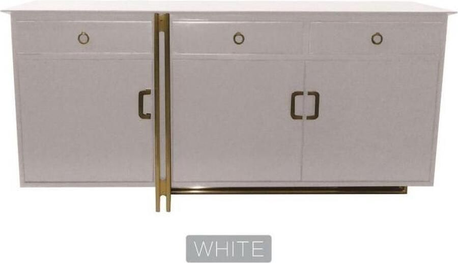 Maison de france Dressoir buffet poplar metal 180x50x90 white metaal