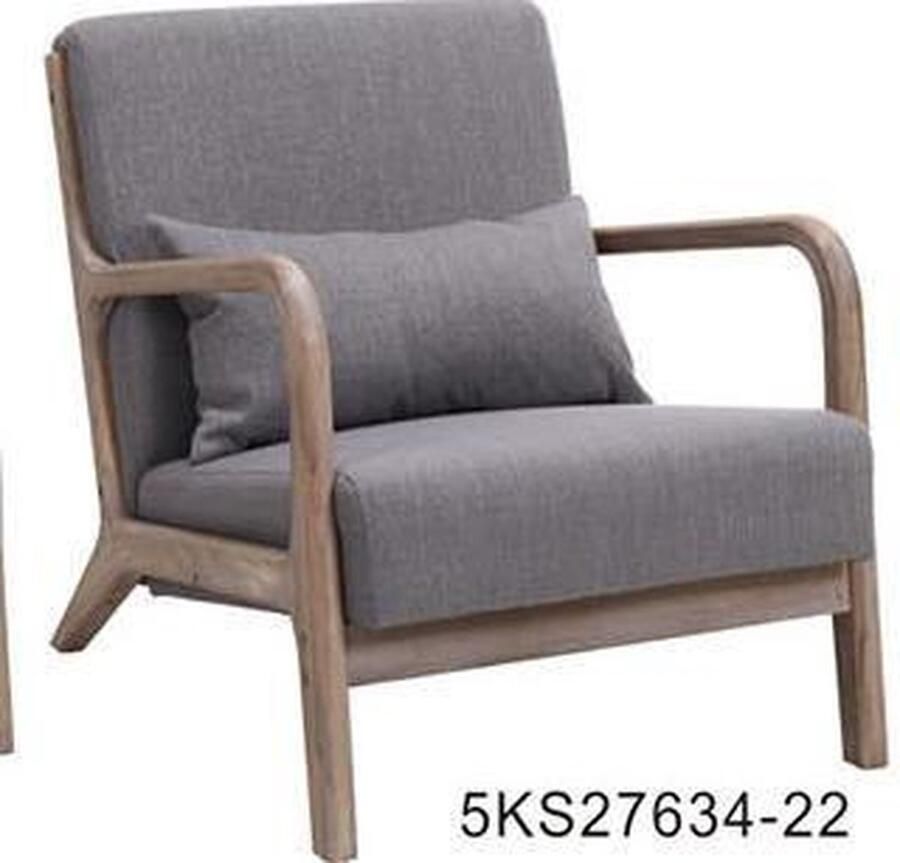 Maison de france Kruk DKD Home Decor Spar Linnen Donker grijs (48 x 42 x 121 cm)