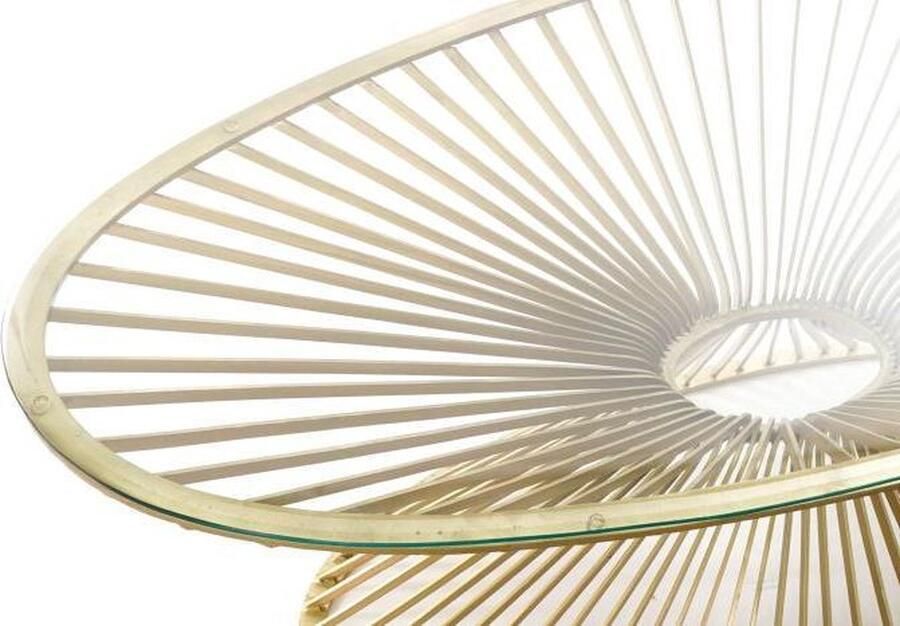 Maison de france Salontafel coffee table steel glass 138x66x46 golden goud