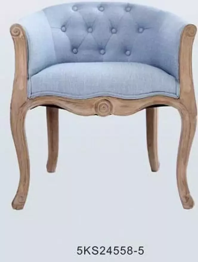 Maison de france Nachtkastje bed header linen rubberwood 180x10x120 blue blauw