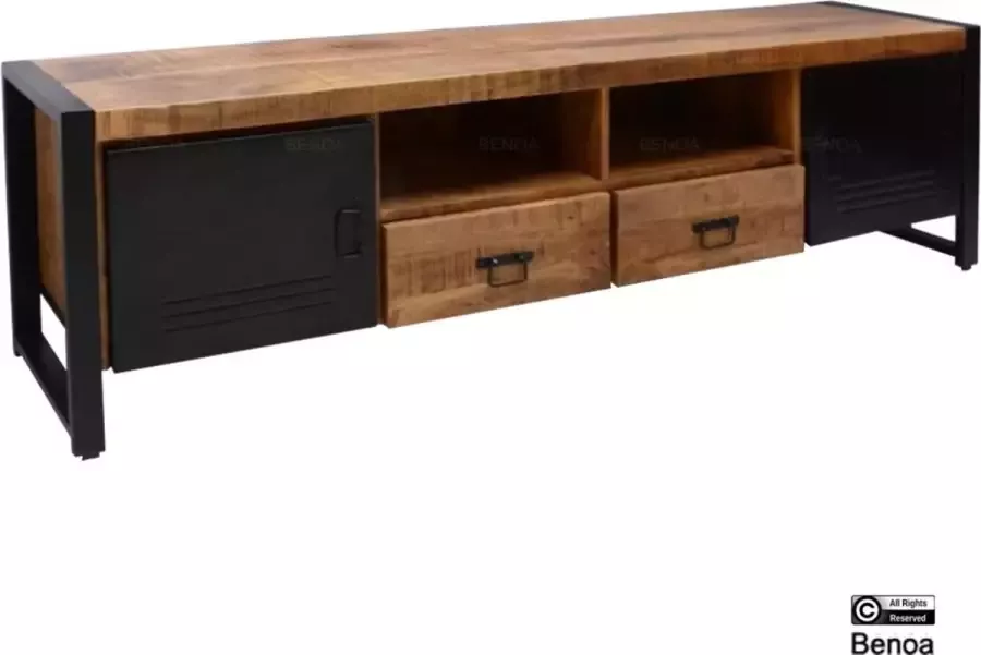 Maison de france Tv kast bas mangohout naturel 200 x 45 x 55(h) cm