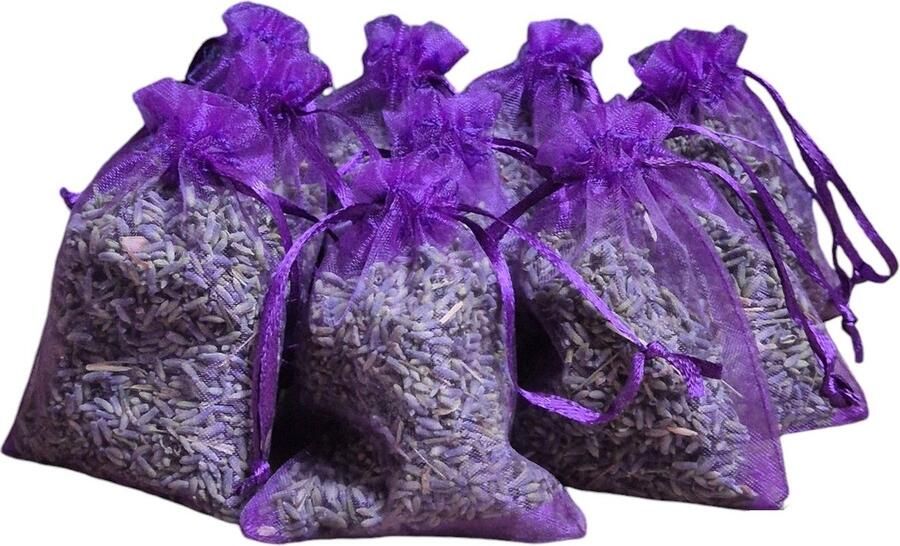 Maison de Lavande Lavendel geurzakjes met biologische lavendel uit de Provence 12 stuks à 6 gram paars give away bedankje goodybag cadeau geurzakje kledingkast