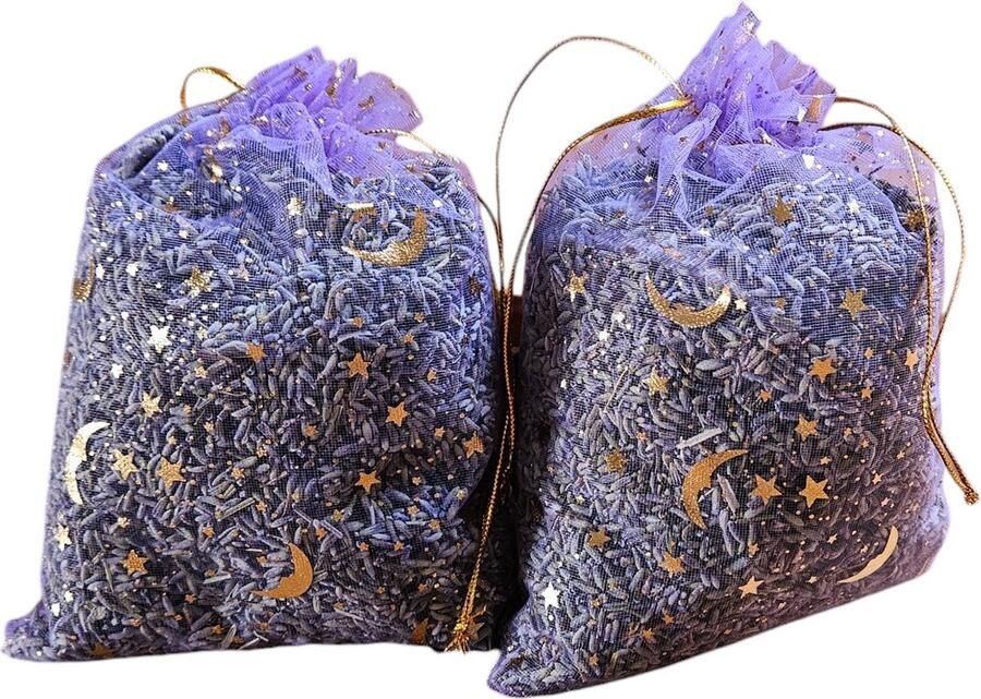Maison de Lavande Lavendel geurzakjes met biologische lavendel uit de Provence – 2 stuks à 60 gram feestdagen lila feestdagen bedankje kerst cadeau geurzakje kledingkast