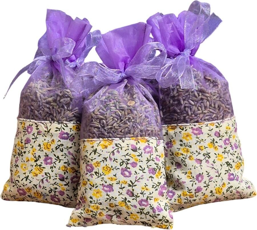Maison de Lavande Lavendel geurzakjes met biologische lavendel uit de Provence 5 stuks à 15 gram bloemen give away bedankje goodybag cadeau geurzakje kledingkast